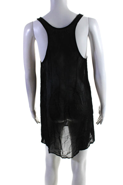 Isabel Marant Etoile Womens Scalloped Square Neck Drop Waist Dress Black Size 34