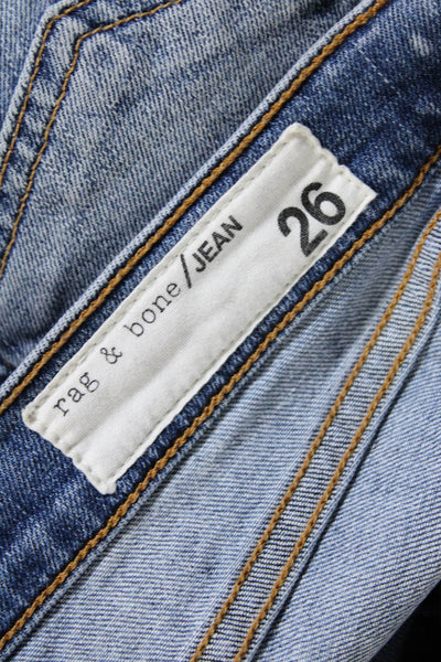 Rag & Bone Women's Five Pockets Light Wash Distress Skinny Pant Size 26