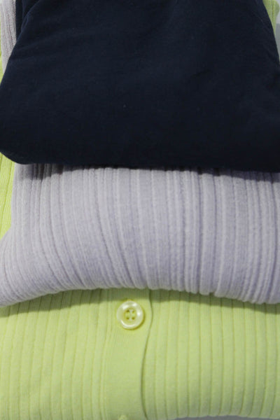 Zara Nadia Tarr Women's Ribbed Knit Button Down Blouse Yellow Size M S L, Lot 3