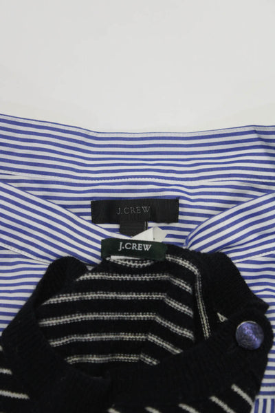J Crew Womens Striped Print Boat Neck Blouse Knit Sweater Blue Size 2 S Lot 2