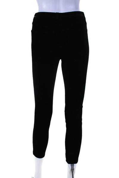L'Agence Womens Margot High Rise Ankle Skinny Velvet Jeans Black Size 24