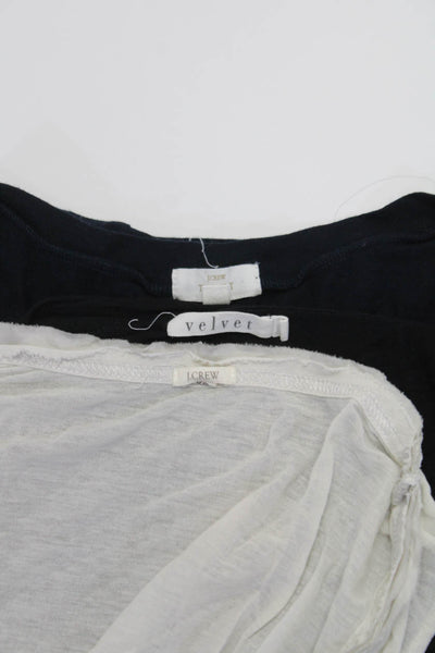 J Crew Velvet Womens Tee Shirt Tank Tops Black Gray Size Petite XS Medium Lot 3