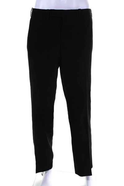 Calvin Klein Mens Zipper Fly Pleated Straight Leg Dress Pants Gray Wool 38x30