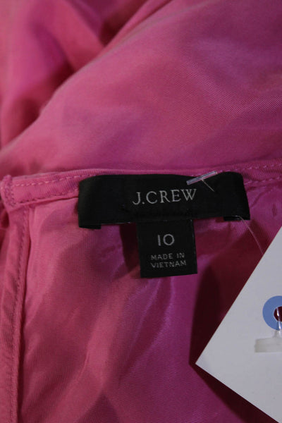 J Crew Womens Keyhole Back Short Sleeve Mid-Calf A-Line Dress Pink Size 10