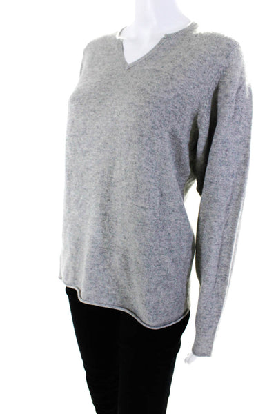 Marcel et Marcel Womens Gray Cashmere V-Neck Pullover Sweater Top Size S
