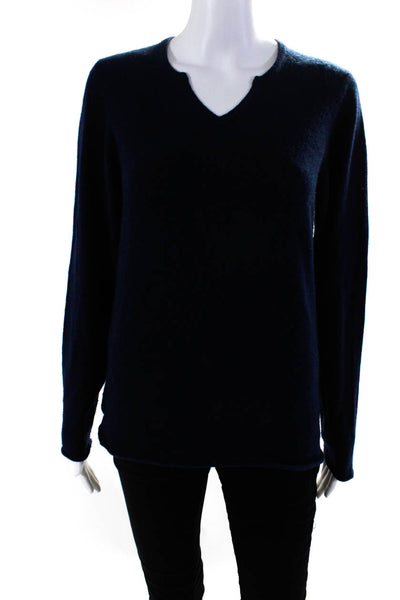 Marcel et Marcel Womens Navy Cashmere V-Neck Pullover Sweater Top Size S