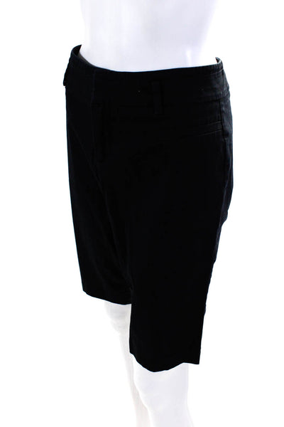 Ecru Womens Mid Rise Flat Front Chino Twill Shorts Black Cotton Size 10