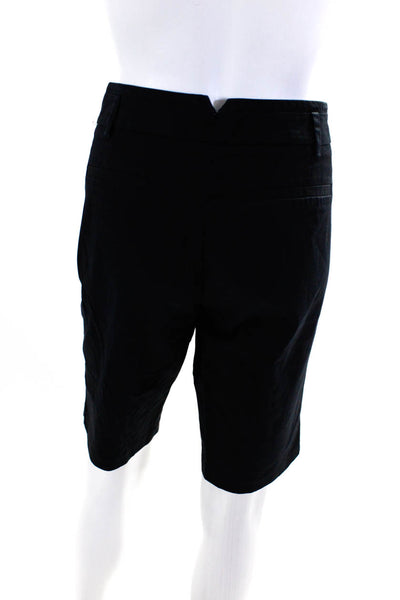 Ecru Womens Mid Rise Flat Front Chino Twill Shorts Black Cotton Size 10