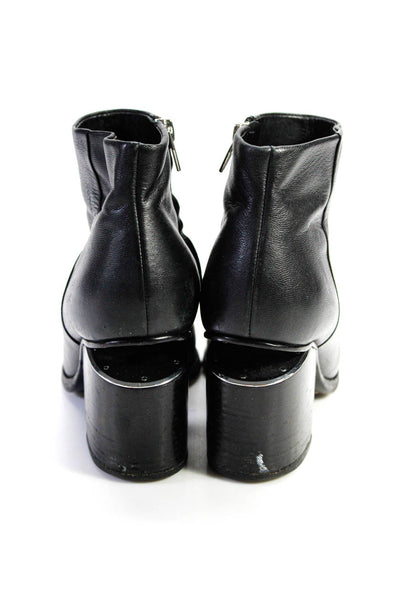 Alexander Wang Womens Leather High Heel Zip Up Ankle Boots Black Size 37 7