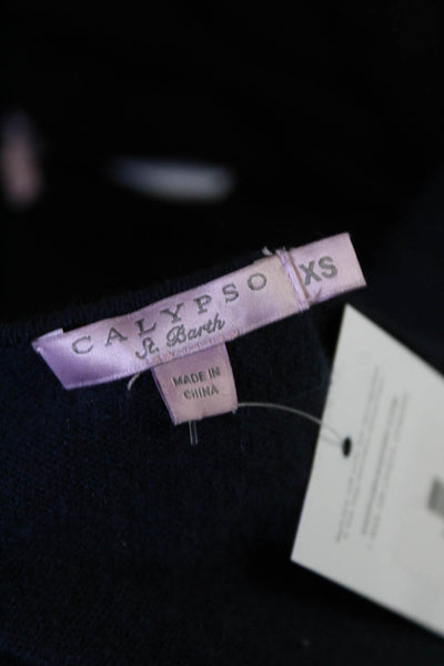 Calypso Saint Barth Womens Open Front Longline Cardigan Sweater Navy Size XS