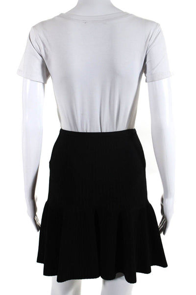 Vena Cava Womens Ribbed Knit Drop Waist Mini Flare Skirt Black Size Extra Small