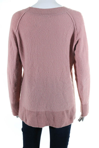 Bonpoint Womens Cashmere Round Neck Long Sleeve Pullover Sweater Pink Size L