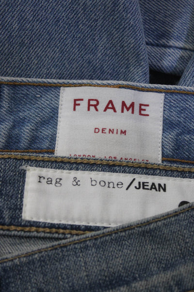 Frame Denim Rag & Bone Jean Womens Cotton Skinny Jeans Blue Size 24 Lot 2