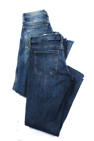Gap Banana Republic Womens Slim High-Rise Straight Jeans Blue Size 27 25 Lot 2