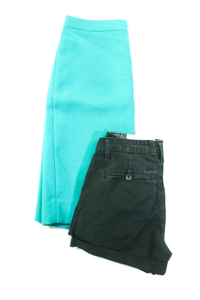 J Crew Adriano Goldschmied Womens Wool Zip Up Pencil Skirt Blue Size 024 Lot 2
