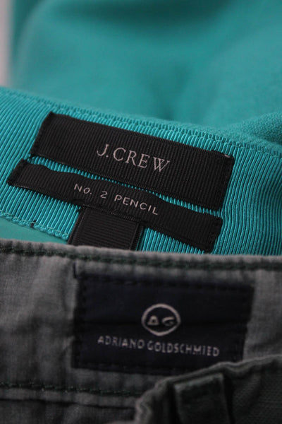 J Crew Adriano Goldschmied Womens Wool Zip Up Pencil Skirt Blue Size 024 Lot 2