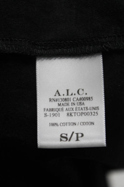 ALC Womens Cotton Jersey Knit Flutter Sleeve T-Shirt Tee Top Black Size S