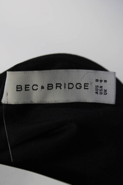 Bec & Bridge Womens Knit Long Sleeve Crew Neck Sheath Dress Navy Size 4