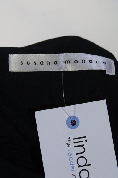 Susana Monaco Womens Jersey Knit Long Sleeve Sheath Dress Navy Blue Size XS