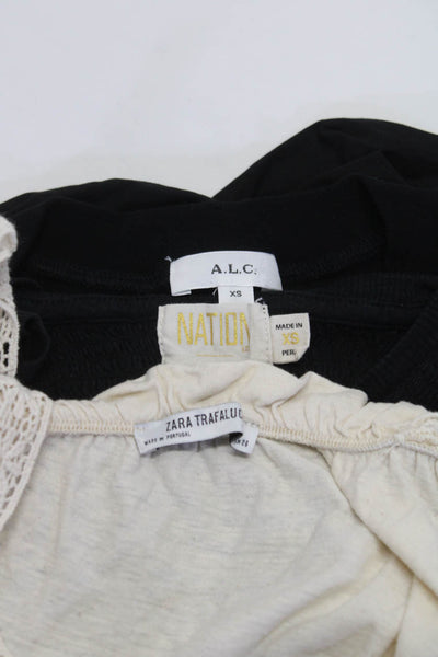 A.L.C. Nation LTD Zara Trafaluc Womens Shirts Cami Black Beige Size XS S Lot 3
