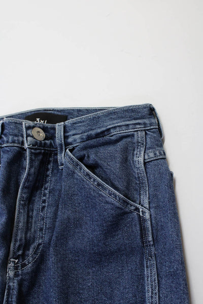 3x1 NYC Womens Medium Wash Zipper Fly High Rise Cropped Jeans Blue Denim Size 24