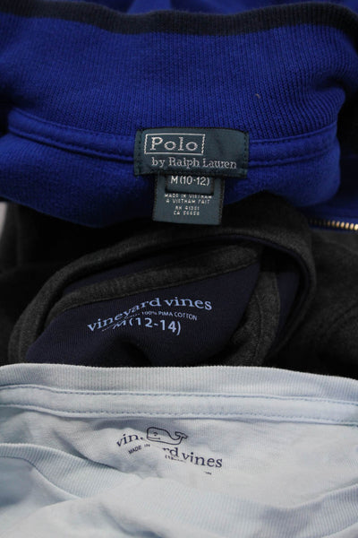 Polo Ralph Lauren Vineyard Vines Boys Blue Half Zip Sweater Top Size M lot 3