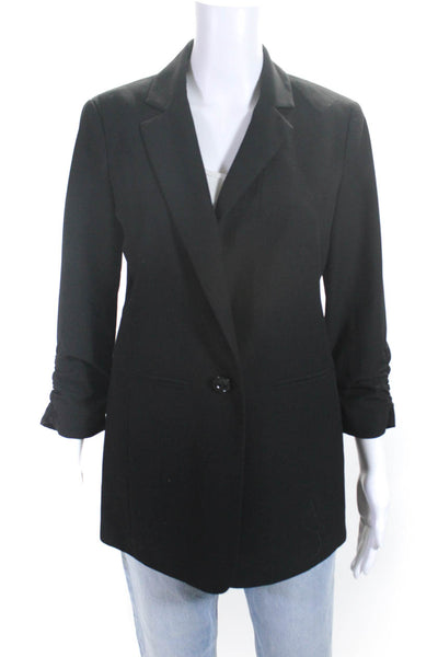 Michael Michael Kors Women's Scrunch Sleeve One-Button Blazer Black Size 6