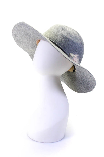 Echo Women's Wool Adjustable Leather Trim Fedora Hat Gray Size O/S