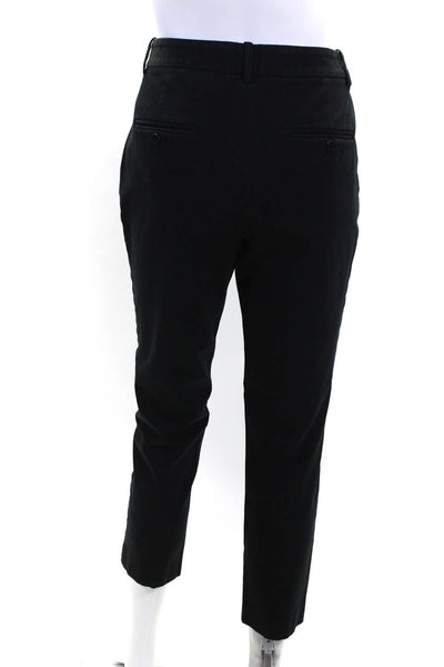 Theory Womens Cotton Woven Mid-Rise Skinny Leg Trouser Pants Black Size 8