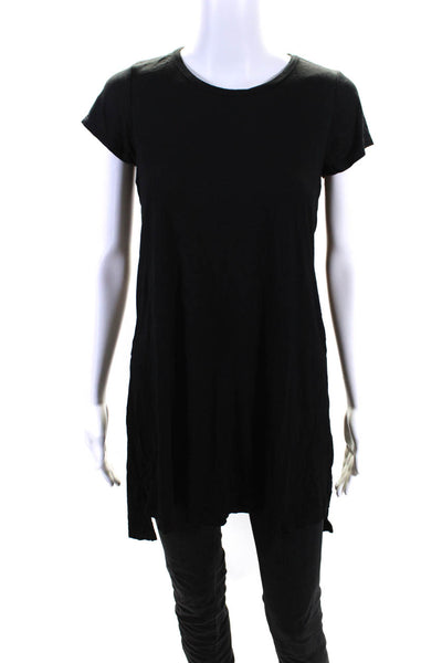 Michael Lauren Womens Rayon Round Neck Short Sleeve Basic Blouse Black Size S