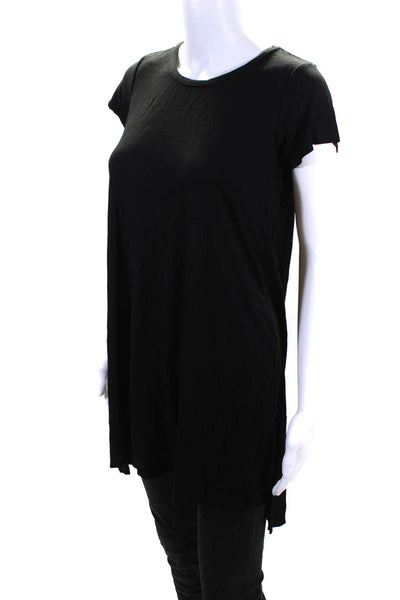 Michael Lauren Womens Rayon Round Neck Short Sleeve Basic Blouse Black Size S