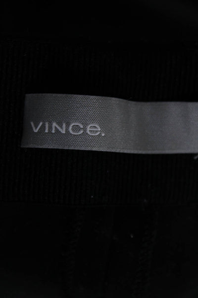 Vince Womens Cotton Darted Side Zipped Straight Leg Dress Pants Black Size XS
