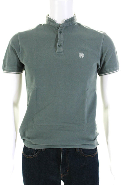 Sport The Kooples Mens Cotton Collared Short Sleeve Polo Shirt Green Size S