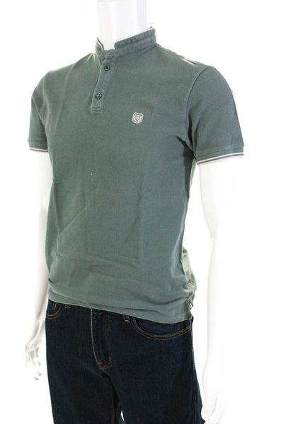 Sport The Kooples Mens Cotton Collared Short Sleeve Polo Shirt Green Size S