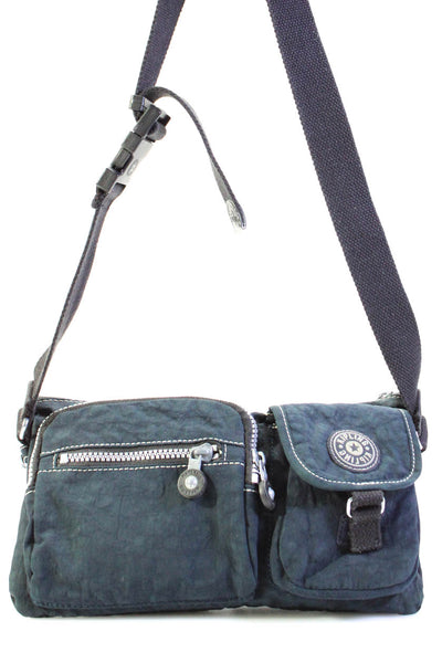 Kipling Womens Adjustable Strap Zip Up Waist Pack Belt Bag Fanny Pack Navy
