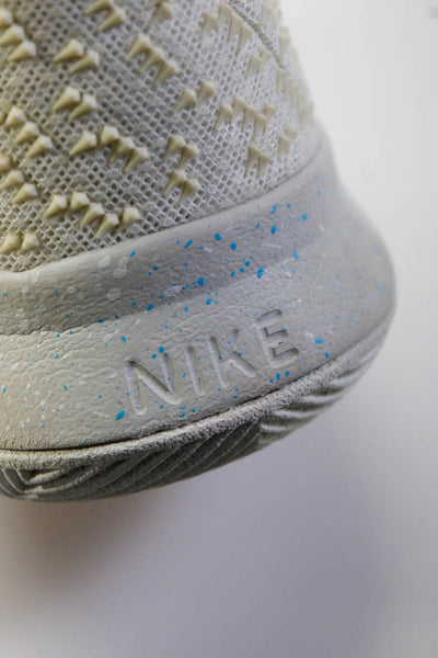 Nike Boys Platform Heel Mid-Rise Kyrie 3 Basketball Sneakers White Blue Size 6
