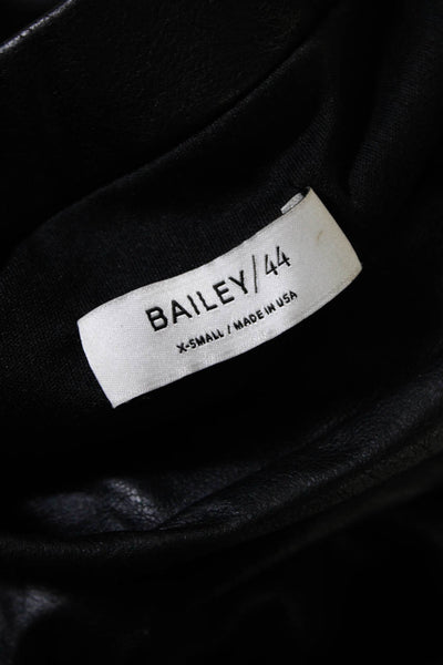 Bailey 44 Womens Short Sleeve Off Shoulder Faux Leather Shirt Top Black Size XS