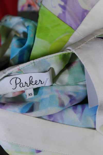 Parker Women's Scoop Neck Fit Flare Mini Floral Dress Size XS
