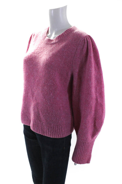 ALC Womens Cashmere Blend Round Neck Long Sleeve Pullover Sweater Pink Size XL