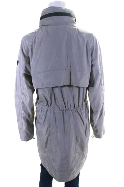 DKNY Womens Long Sleeve Front Zip Mock Neck Lightweight Jacket Gray Size Medium