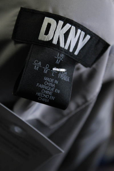 DKNY Womens Long Sleeve Front Zip Mock Neck Lightweight Jacket Gray Size Medium