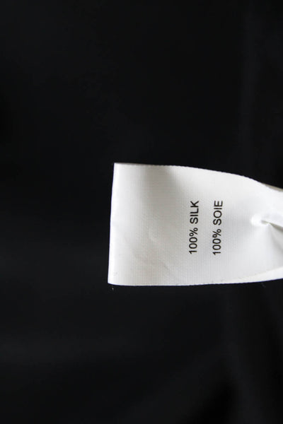 Ramy Brook Womens Silk Georgette Cut Out V-Neck Cold Shoulder Top Black Size M