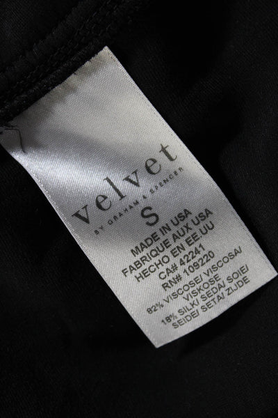 Velvet by Graham & Spencer Womens Velvet Long Sleeve Button Up Top Black Size S