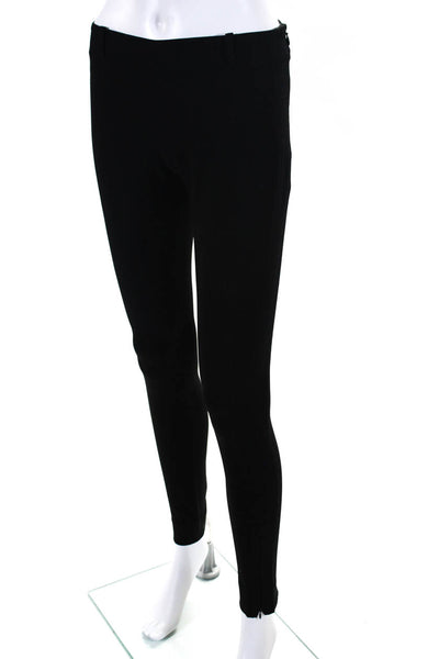 Balenciaga Womens Mid Rise Zipper Trim Skinny Leg Pants Black Size FR 36