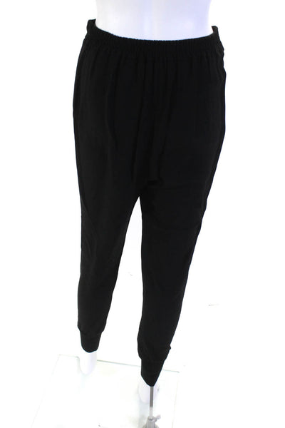 Stella McCartney Womens Black High Rise Pull On Cuff Ankle Jogger Pants Size 36
