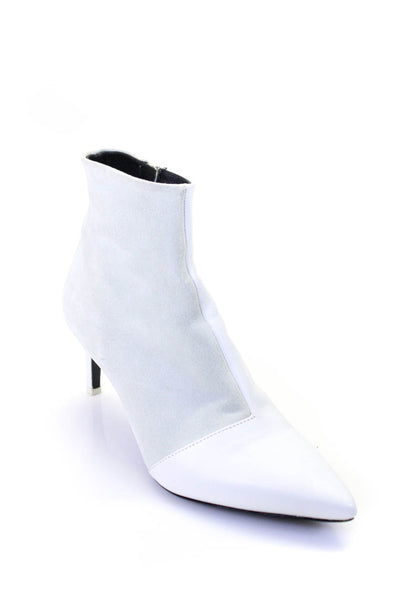 Rag & Bone Women's Leather Suede Pointed Ankle Booties White Size 6