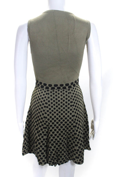 Artelier Nicole Miller Women's Sleeveless Bodycon Mini Dress Polka Dot Size P