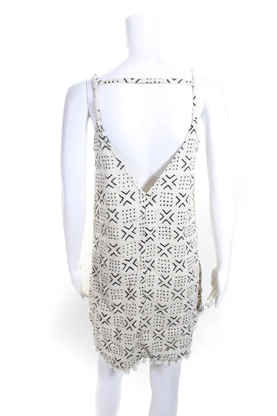 Madewell Women's V-Neck Spaghetti Straps Tassel Mini Beige Dress Size XS