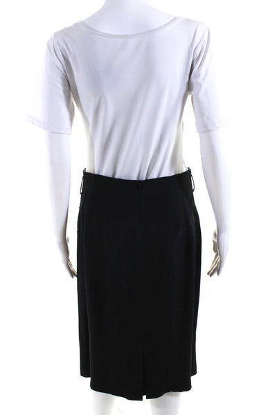 Nanette Lepore Women's Silk Beaded Lined Pencil Skirt Black Size 10