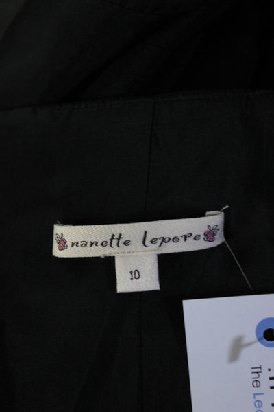 Nanette Lepore Women's Silk Beaded Lined Pencil Skirt Black Size 10